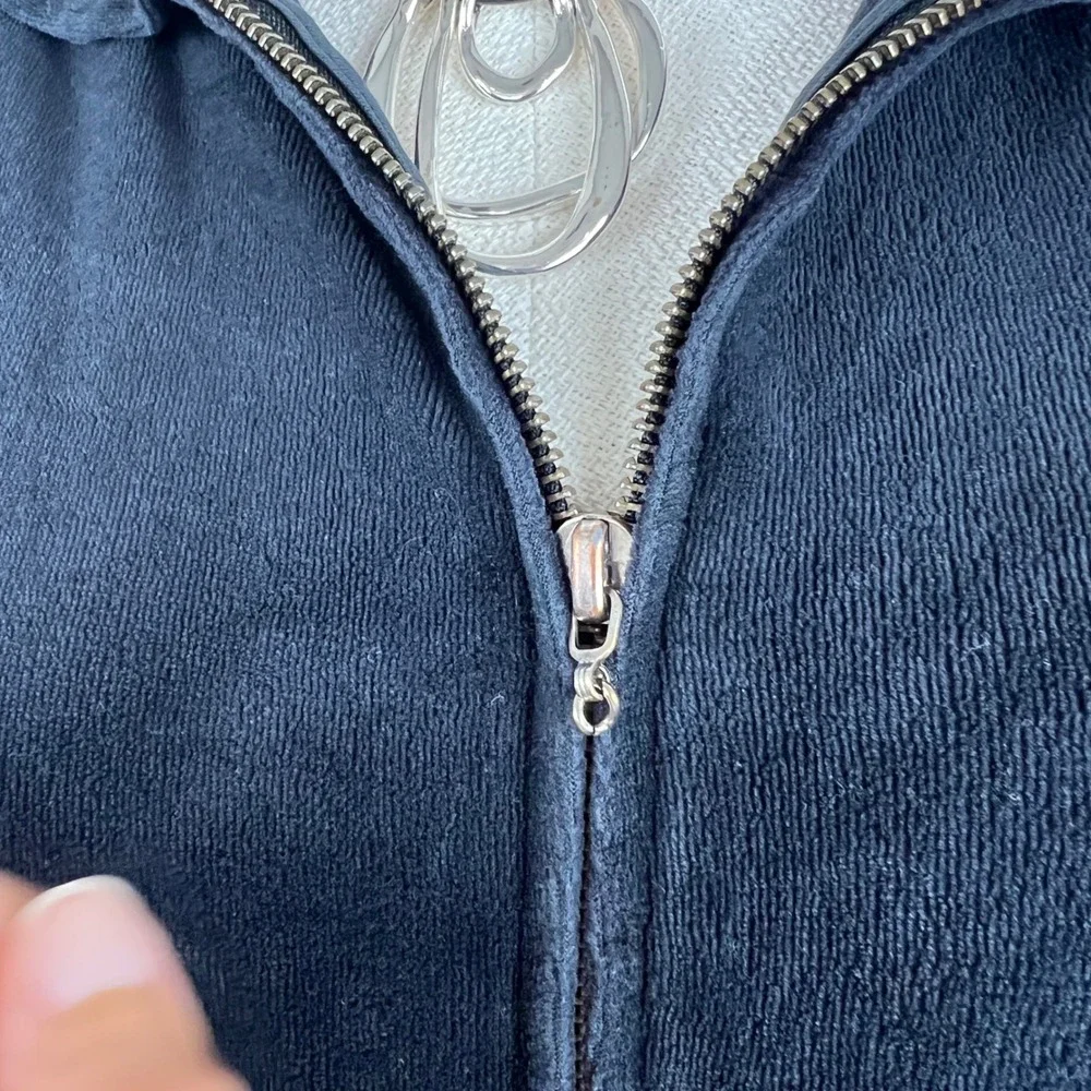 VTG Harley Davidson women XL Velour bling Zip up Hoodie Embroidered Y2K‎ grunge